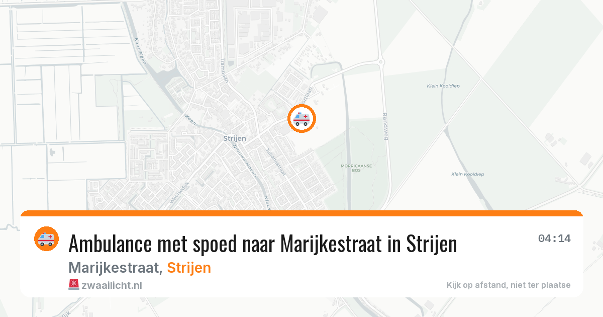 Ambulance met spoed naar Marijkestraat in Strijen — 20 mrt 2026