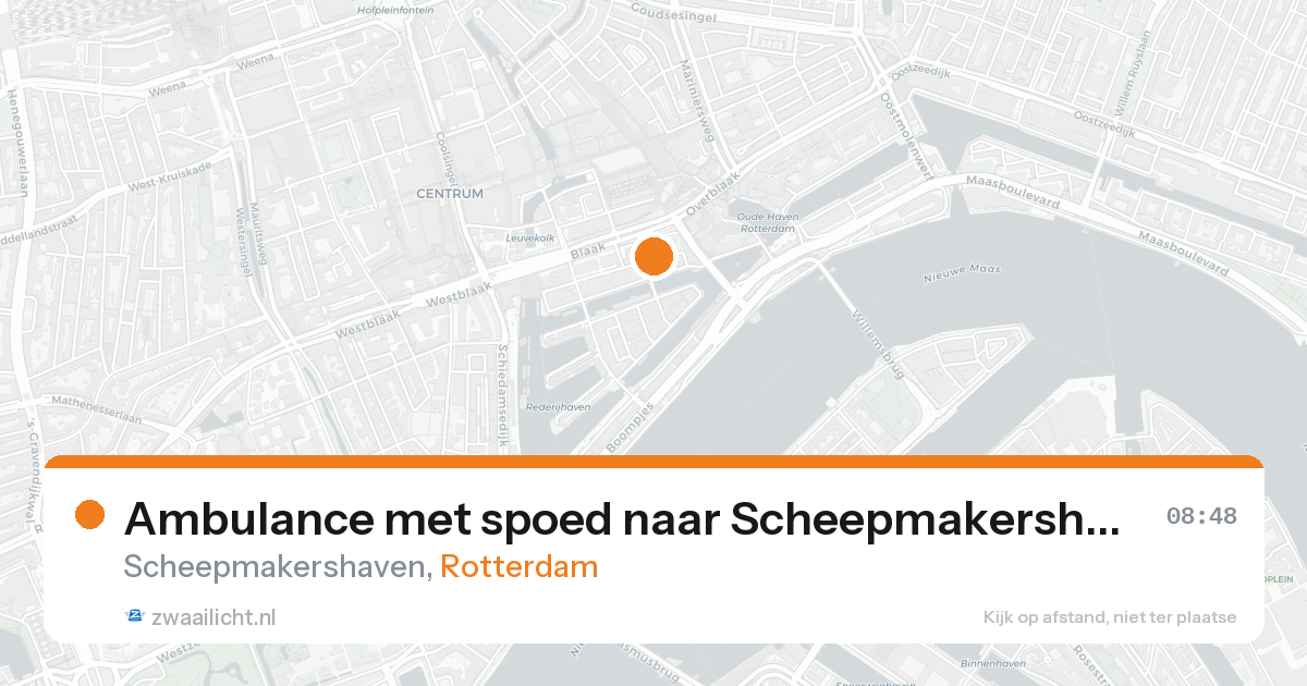 Ambulance met spoed naar Scheepmakershaven in Rotterdam — 17 aug 2026