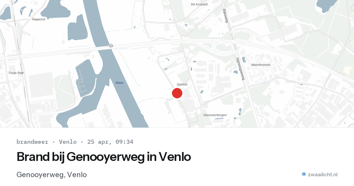 Brand bij Genooyerweg in Venlo — 25 apr 2026