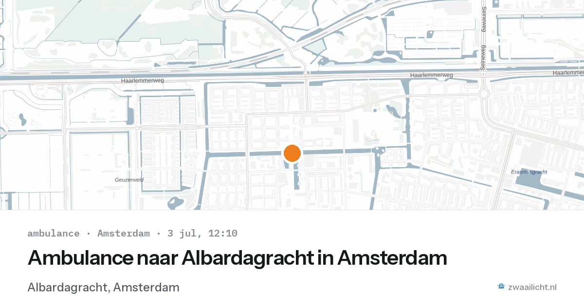 Ambulance naar Albardagracht in Amsterdam — 3 jul 2026