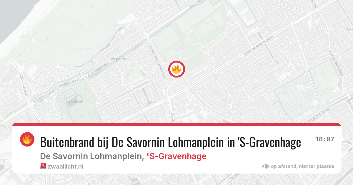 Buitenbrand bij De Savornin Lohmanplein in 'S-Gravenhage — 11 aug 2026