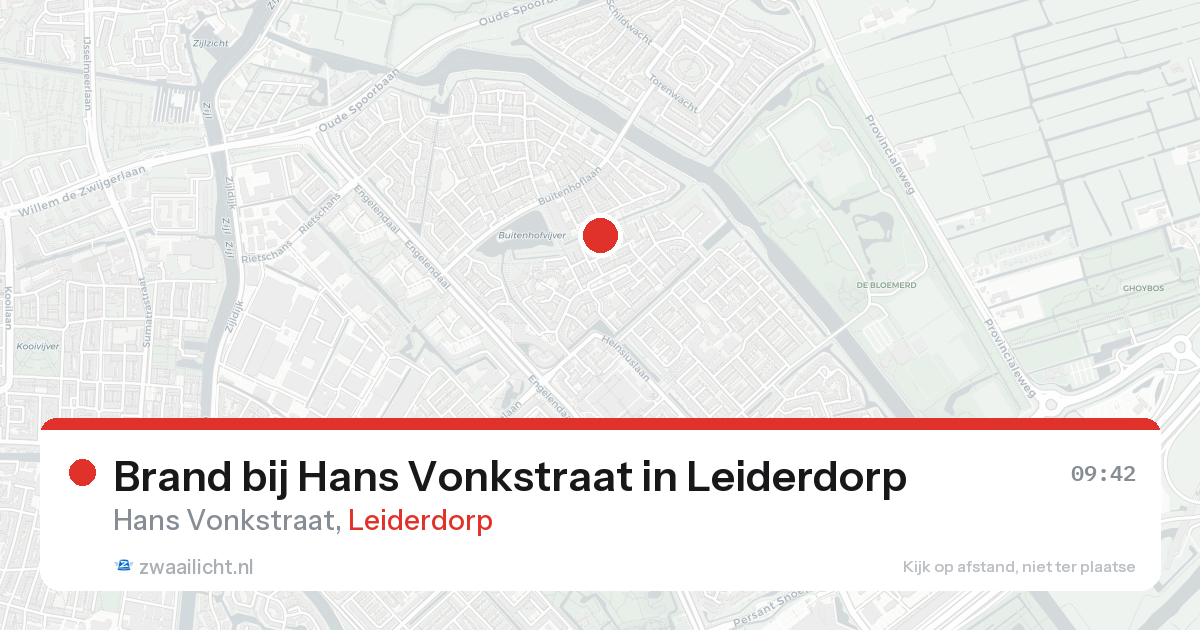 Brand bij Hans Vonkstraat in Leiderdorp — 25 aug 2026