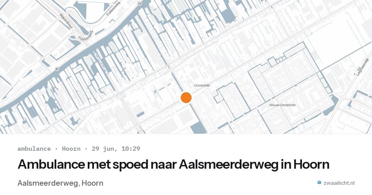 Ambulance met spoed naar Aalsmeerderweg in Hoorn — 29 jun 2026