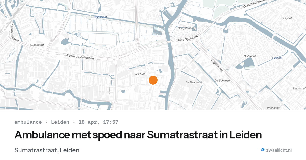 Ambulance met spoed naar Sumatrastraat in Leiden — 18 apr 2026