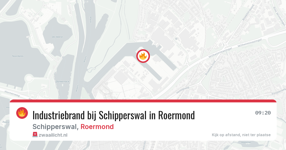 Industriebrand bij Schipperswal in Roermond — 30 jun 2026
