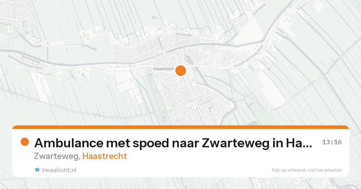 Ambulance met spoed naar Zwarteweg in Haastrecht — 17 jun 2026