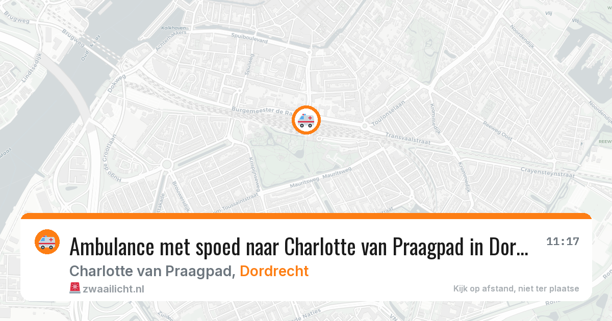 Ambulance met spoed naar Charlotte van Praagpad in Dordrecht — 12 jul 2026