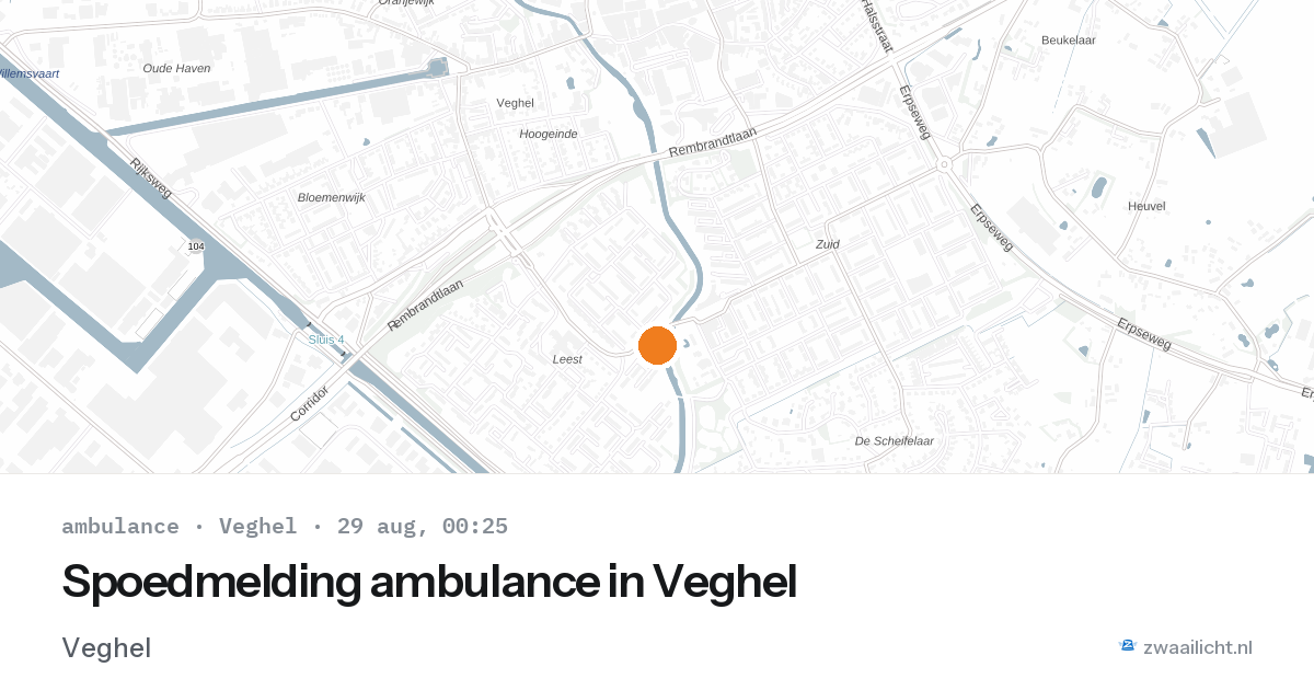 Spoedmelding ambulance in Veghel — 28 aug 2026