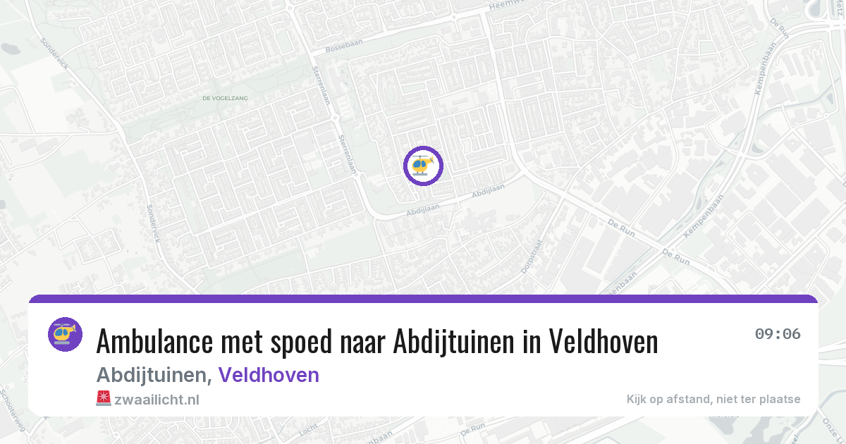 Ambulance met spoed naar Abdijtuinen in Veldhoven — 5 jul 2026