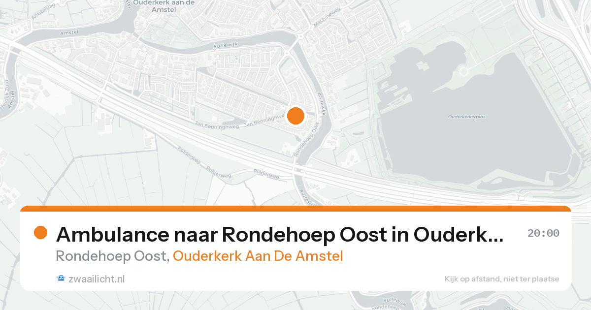 Ambulance naar Rondehoep Oost in Ouderkerk Aan De Amstel — 15 aug 2026
