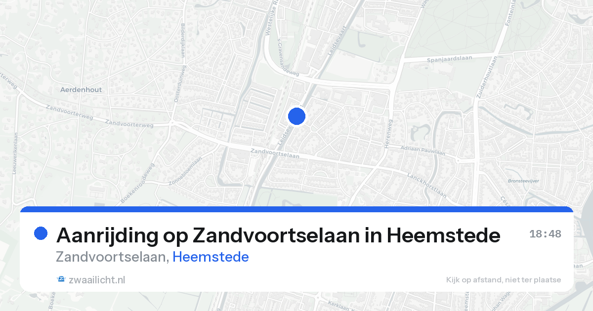 Aanrijding op Zandvoortselaan in Heemstede — 14 aug 2026