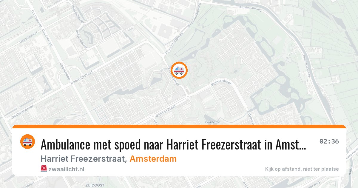 Ambulance met spoed naar Harriet Freezerstraat in Amsterdam — 17 jul 2026