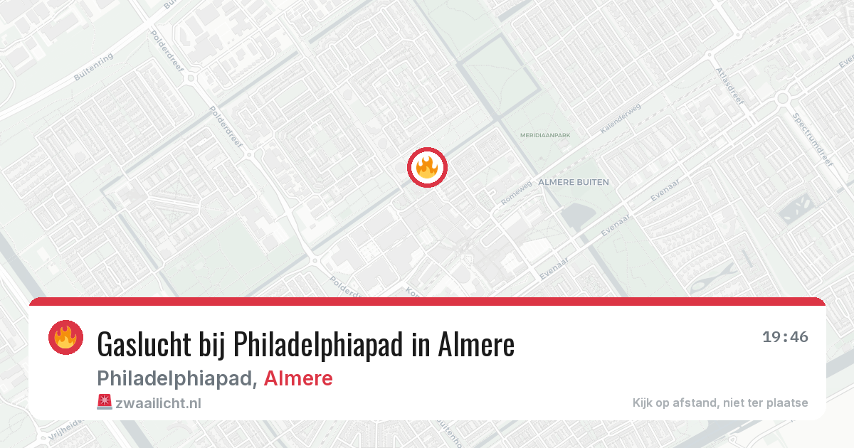 Gaslucht bij Philadelphiapad in Almere — 19 mei 2026