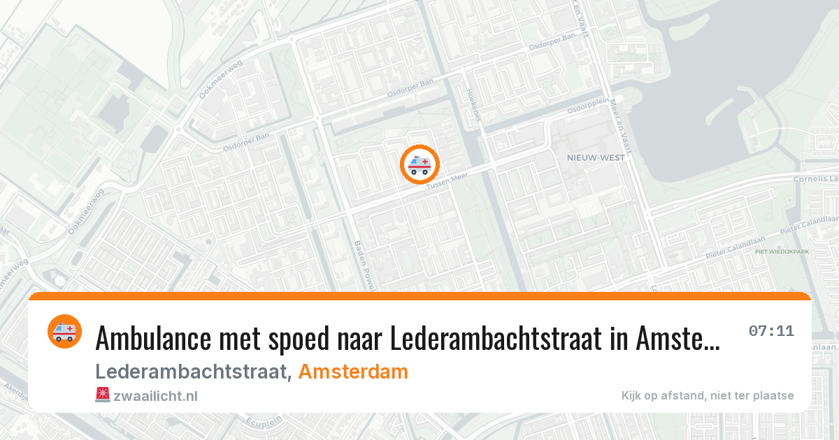 Ambulance met spoed naar Lederambachtstraat in Amsterdam — 1 jul 2026