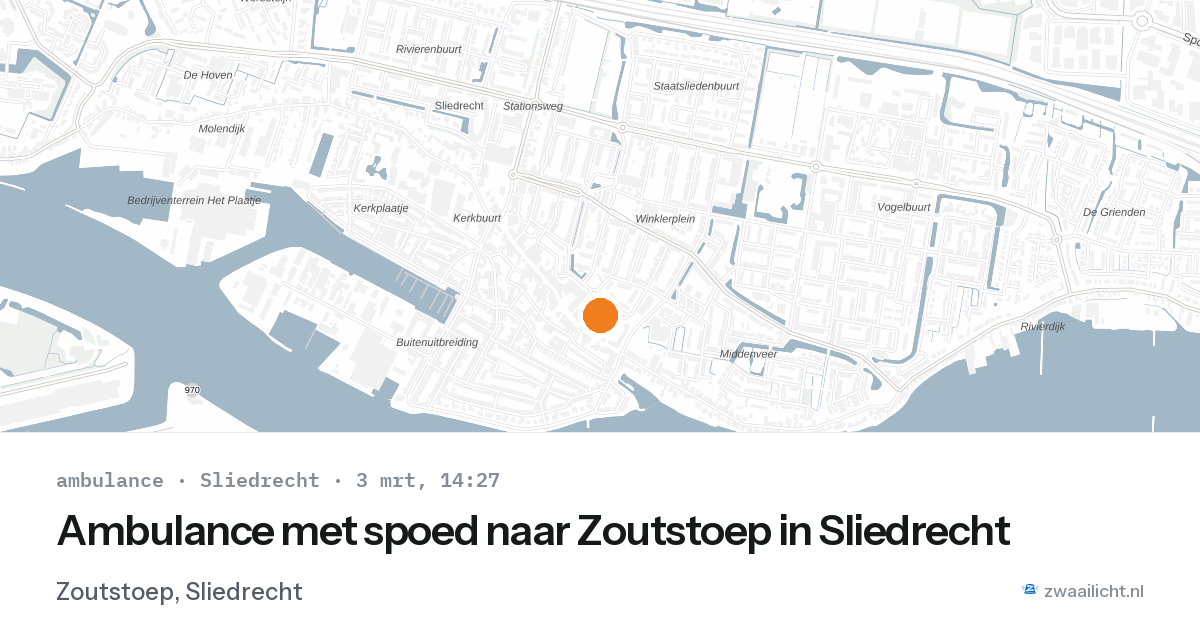 Ambulance met spoed naar Zoutstoep in Sliedrecht — 3 mrt 2026