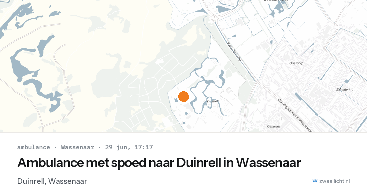 Ambulance met spoed naar Duinrell in Wassenaar — 29 jun 2026