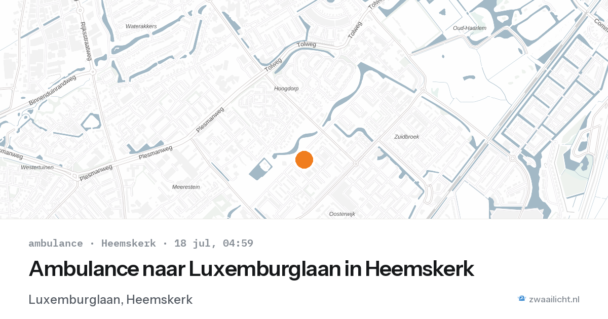 Ambulance naar Luxemburglaan in Heemskerk — 18 jul 2026