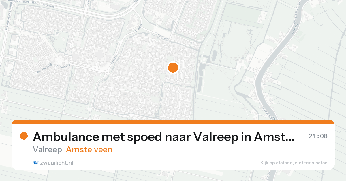 Ambulance met spoed naar Valreep in Amstelveen — 21 aug 2026