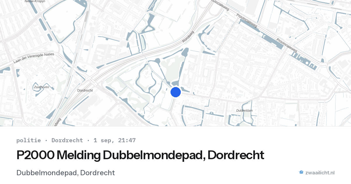 P2000 Melding Dubbelmondepad, Dordrecht — 1 sep 2026