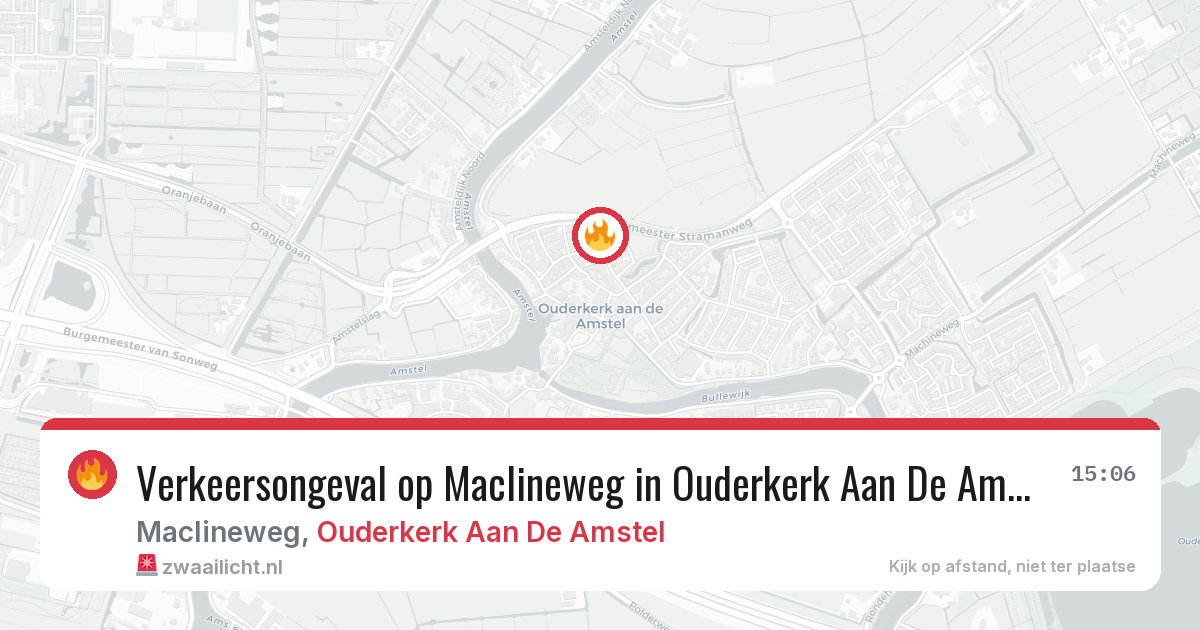Verkeersongeval op Maclineweg in Ouderkerk Aan De Amstel — 23 jun 2026