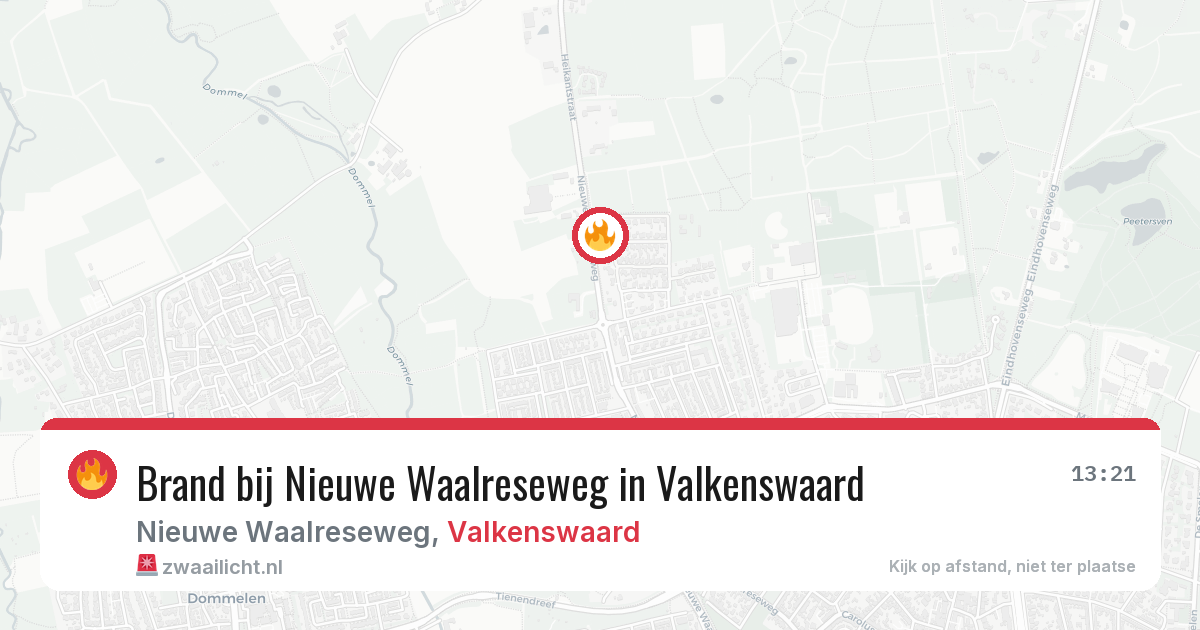 Brand bij Nieuwe Waalreseweg in Valkenswaard — 12 mrt 2026