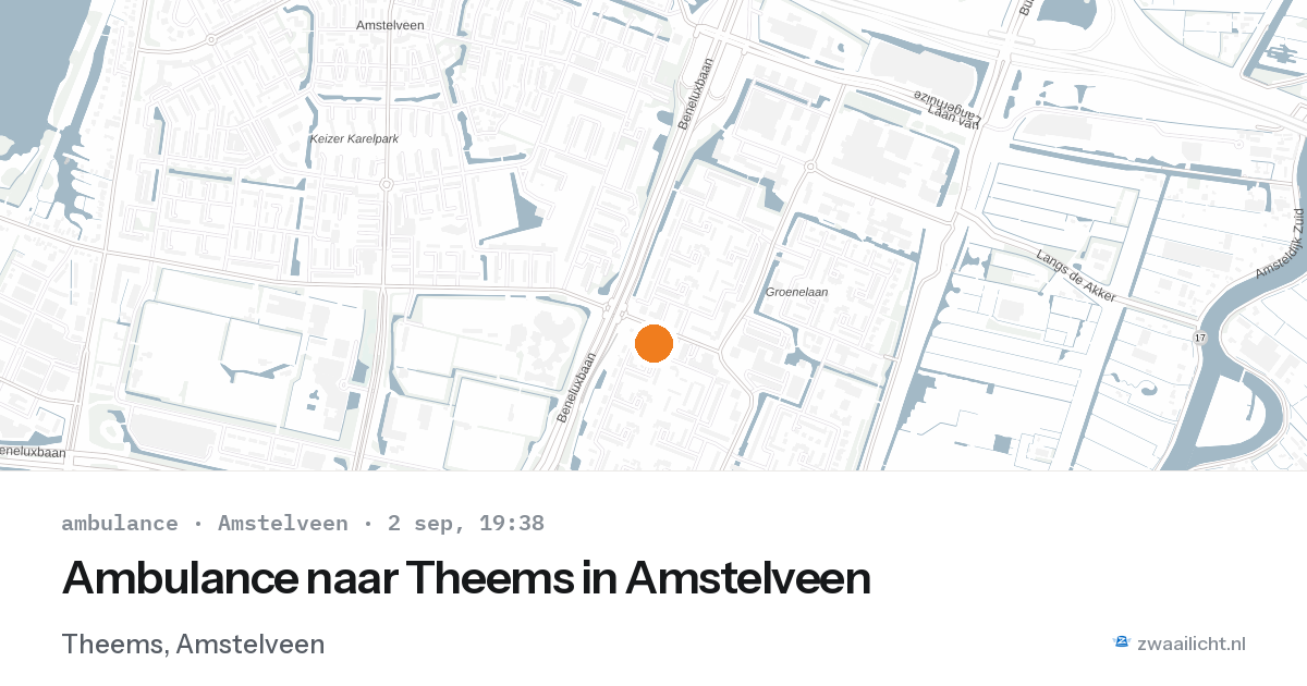 Ambulance naar Theems in Amstelveen — 2 sep 2026