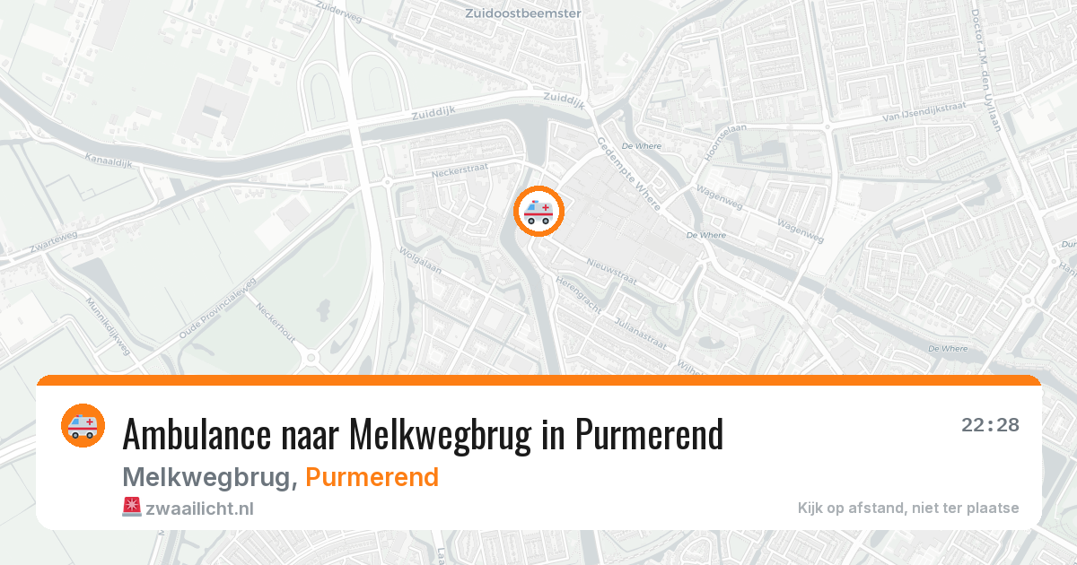 Ambulance naar Melkwegbrug in Purmerend — 26 apr 2026