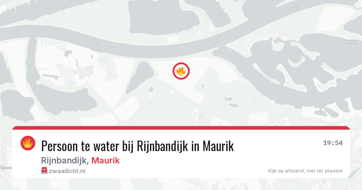 Persoon te water bij Rijnbandijk in Maurik — 20 jul 2026