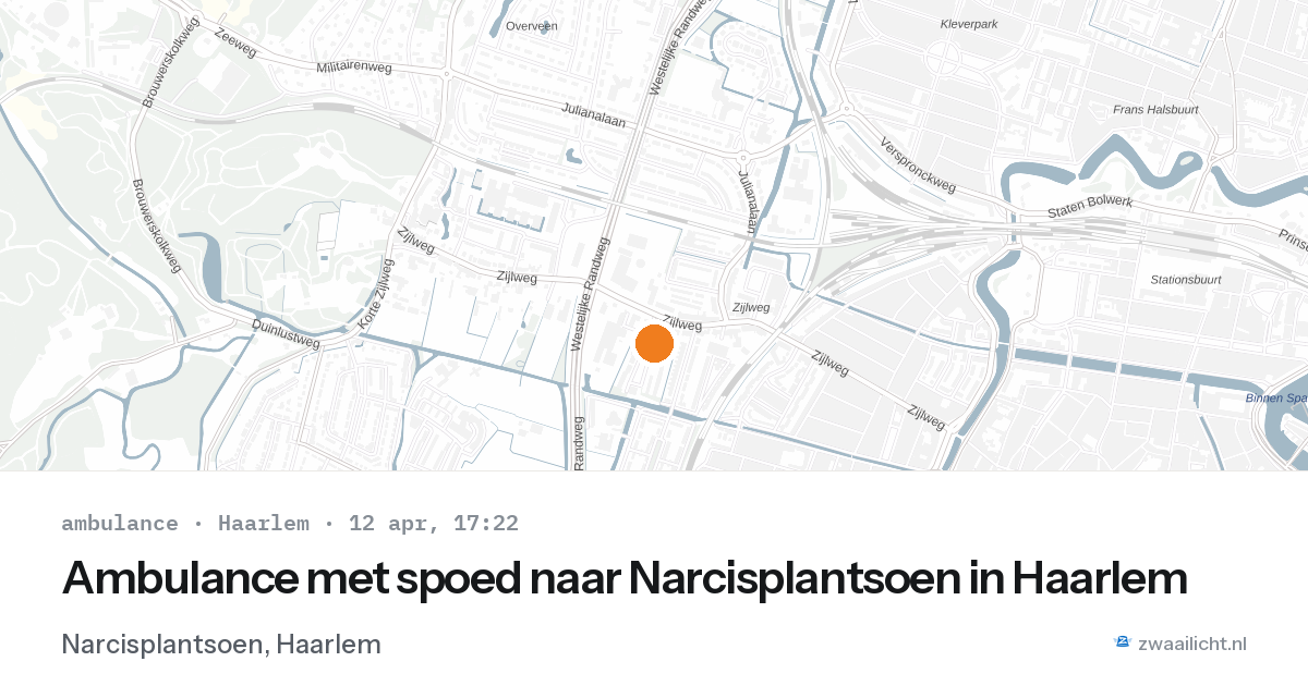 Ambulance met spoed naar Narcisplantsoen in Haarlem — 12 apr 2026
