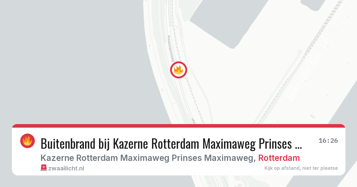 Buitenbrand bij Kazerne Rotterdam Maximaweg Prinses Maximaweg in Rotterdam — 13 aug 2026
