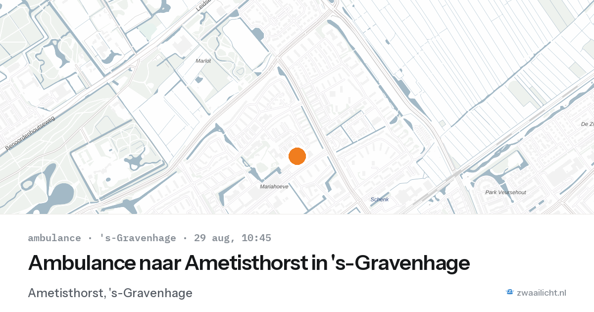 Ambulance naar Ametisthorst in 's-Gravenhage — 29 aug 2026