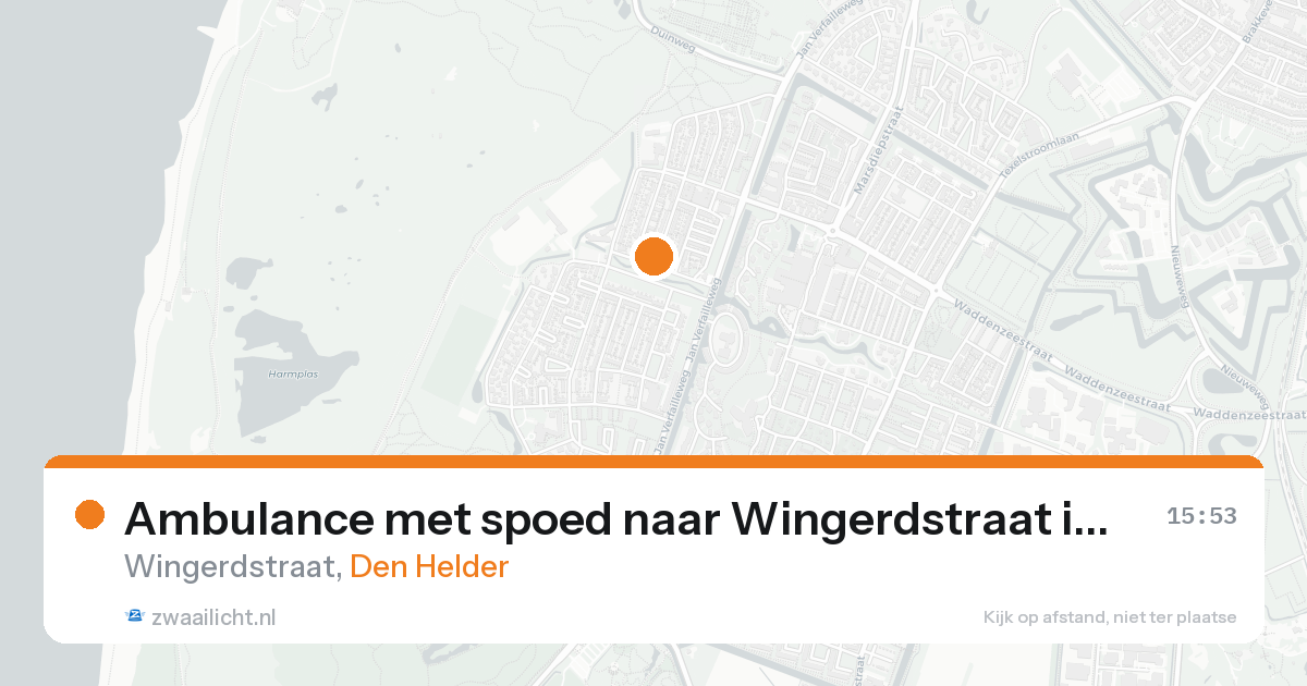 Ambulance met spoed naar Wingerdstraat in Den Helder — 16 aug 2026