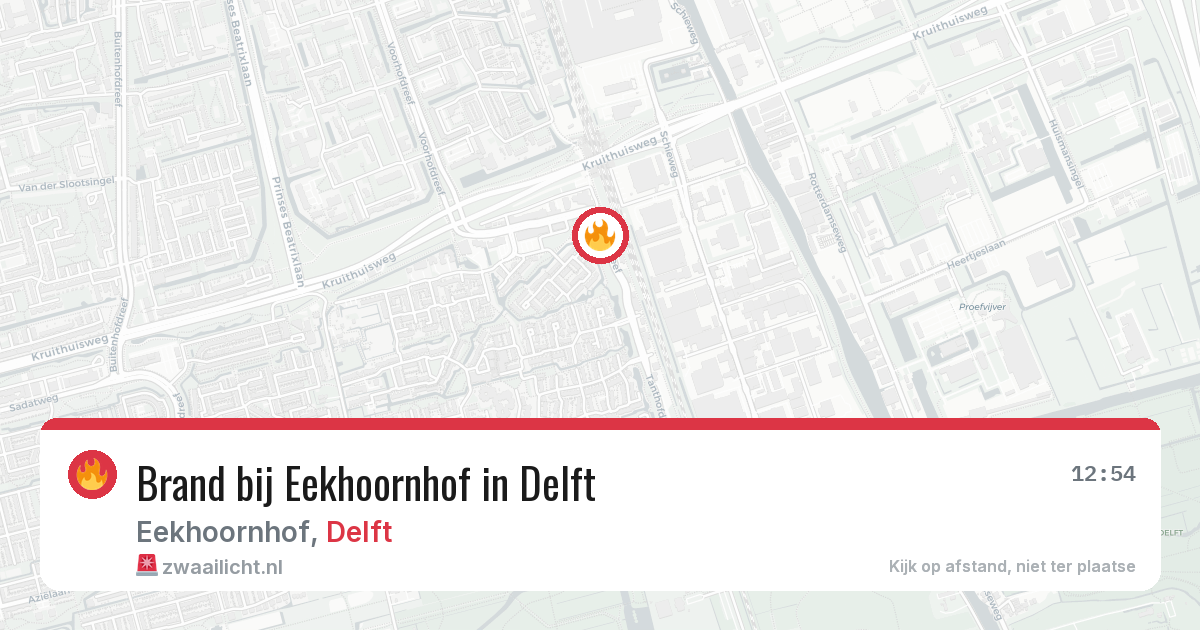 Brand bij Eekhoornhof in Delft — 14 aug 2026