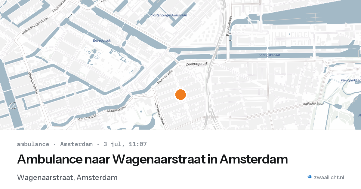 Ambulance naar Wagenaarstraat in Amsterdam — 3 jul 2026