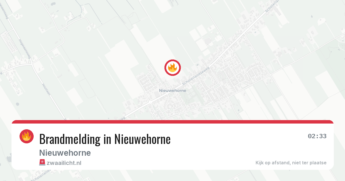 Brandmelding in Nieuwehorne — 20 jun 2026