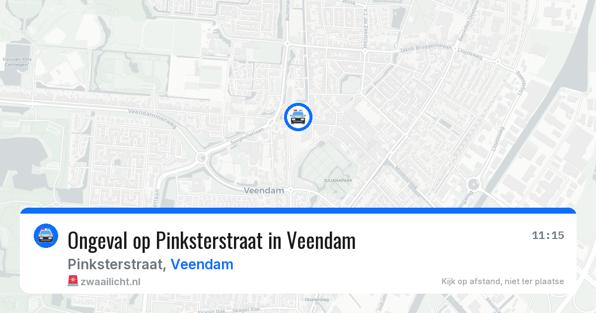 Ongeval op Pinksterstraat in Veendam — 19 mei 2026
