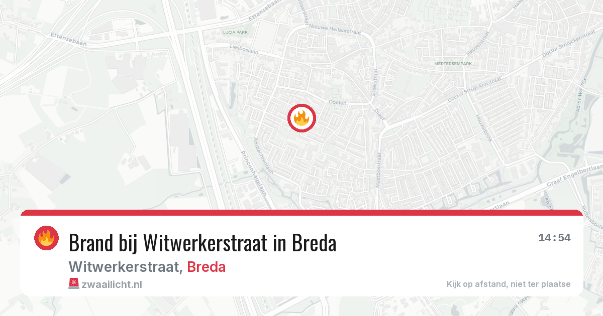 Brand bij Witwerkerstraat in Breda — 6 jul 2026