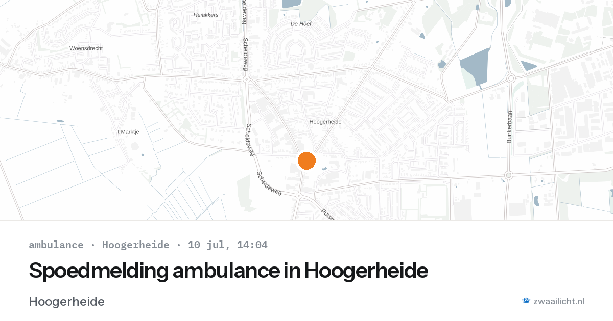 Spoedmelding ambulance in Hoogerheide — 10 jul 2026
