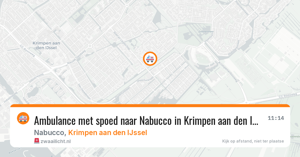 Ambulance met spoed naar Nabucco in Krimpen aan den IJssel — 23 mrt 2026