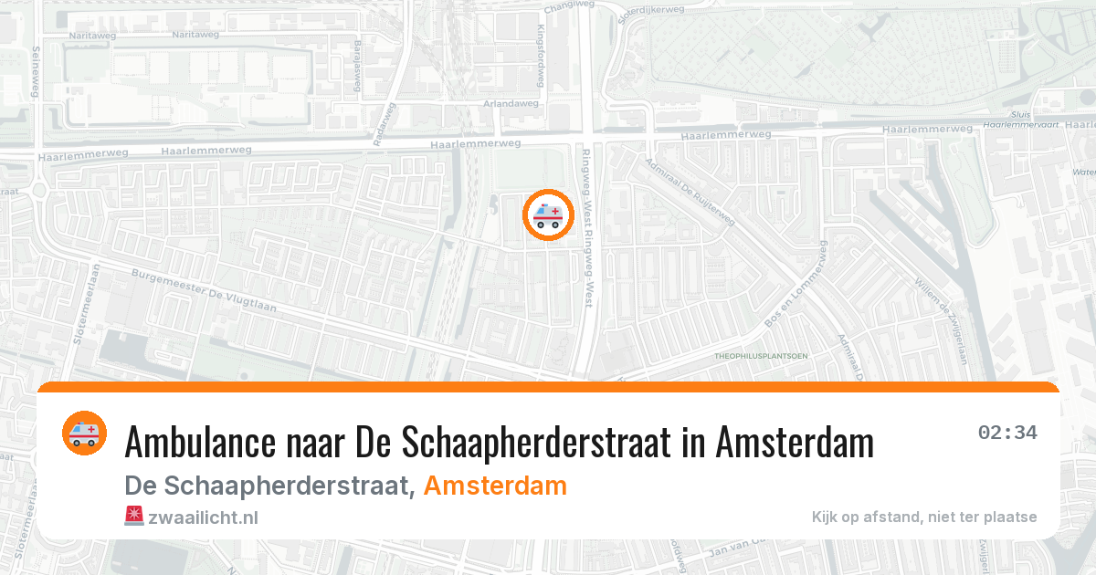 Ambulance naar De Schaapherderstraat in Amsterdam — 21 jun 2026
