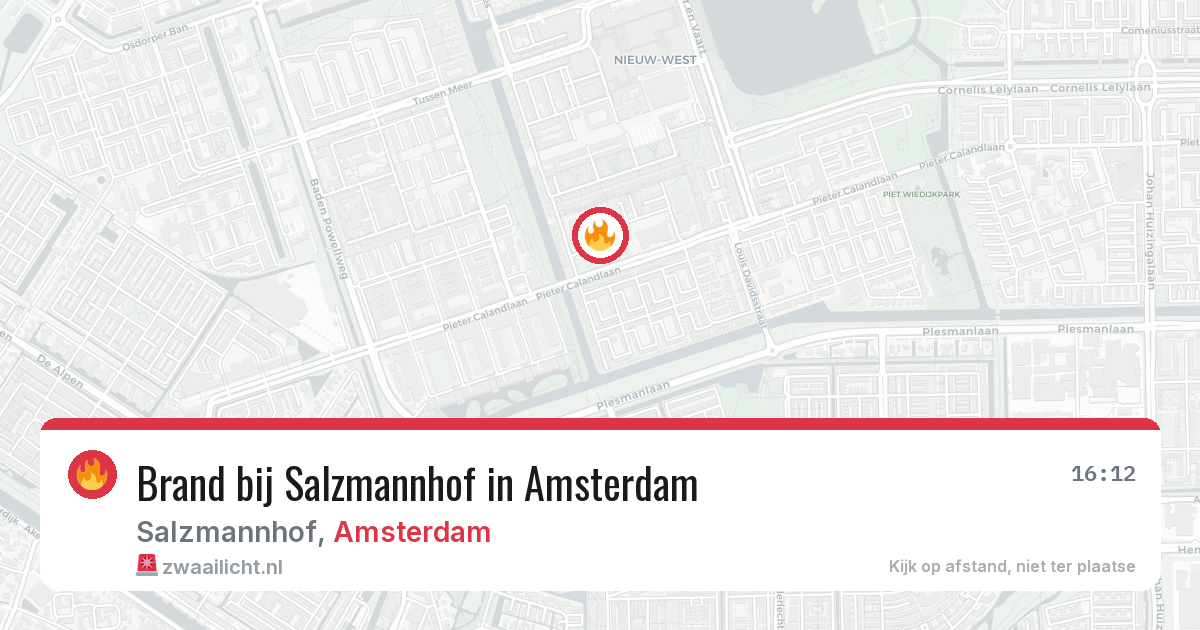 Brand bij Salzmannhof in Amsterdam — 16 mrt 2026
