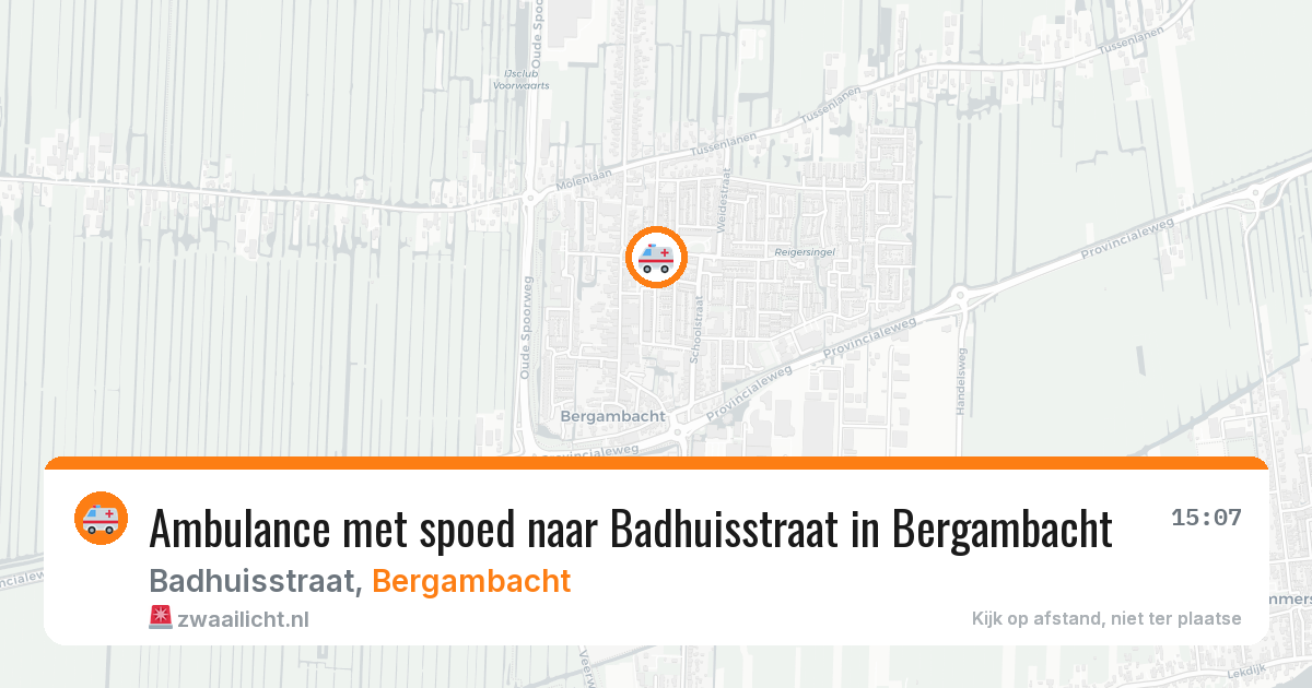 Ambulance met spoed naar Badhuisstraat in Bergambacht — 13 aug 2026