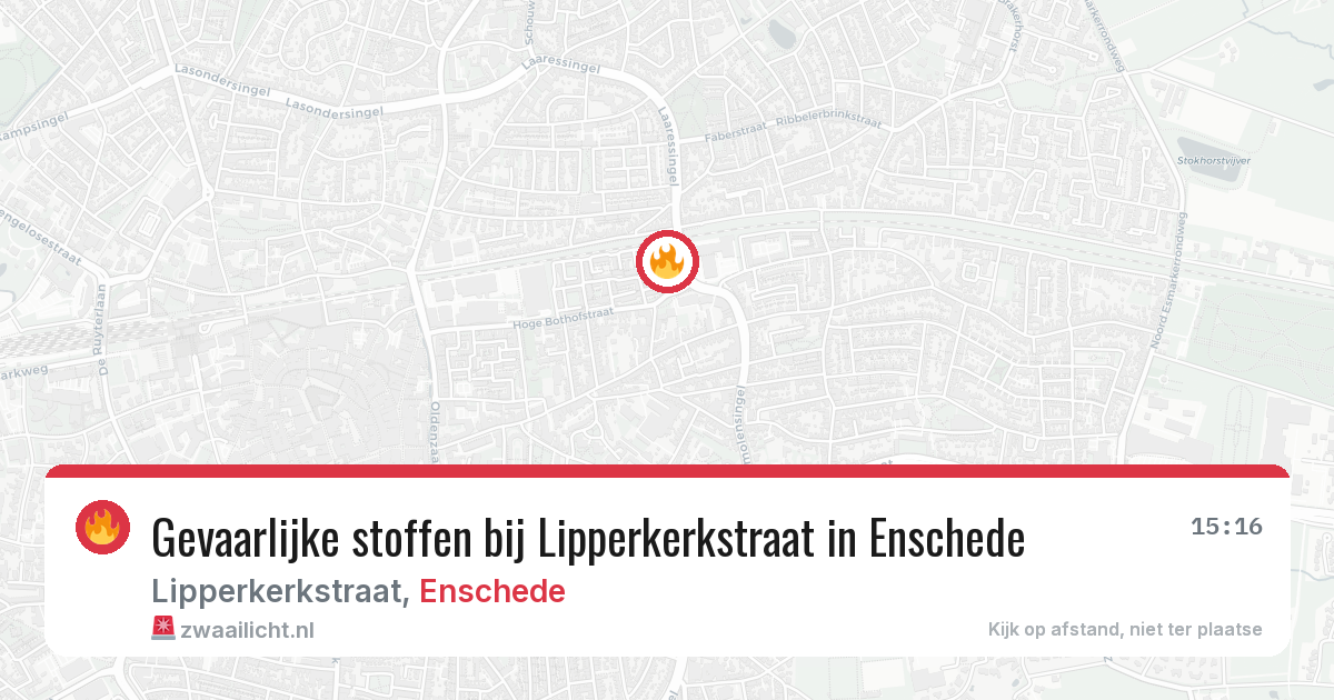 Gevaarlijke stoffen bij Lipperkerkstraat in Enschede — 6 mei 2026