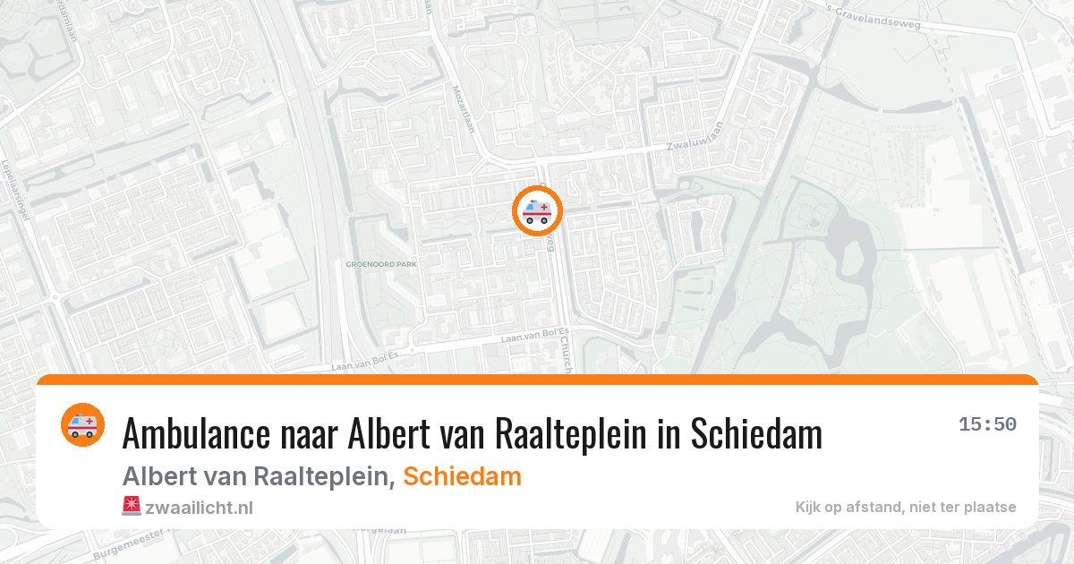 Ambulance naar Albert van Raalteplein in Schiedam — 17 mei 2026