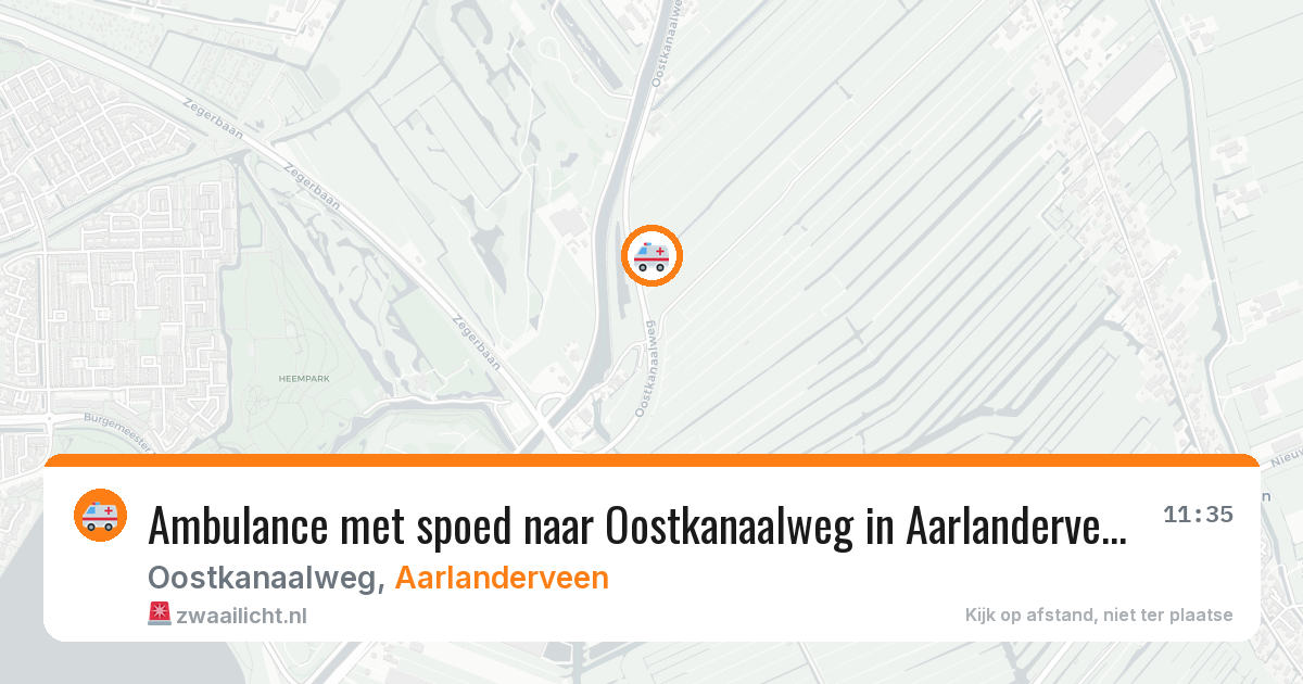 Ambulance met spoed naar Oostkanaalweg in Aarlanderveen — 27 apr 2026