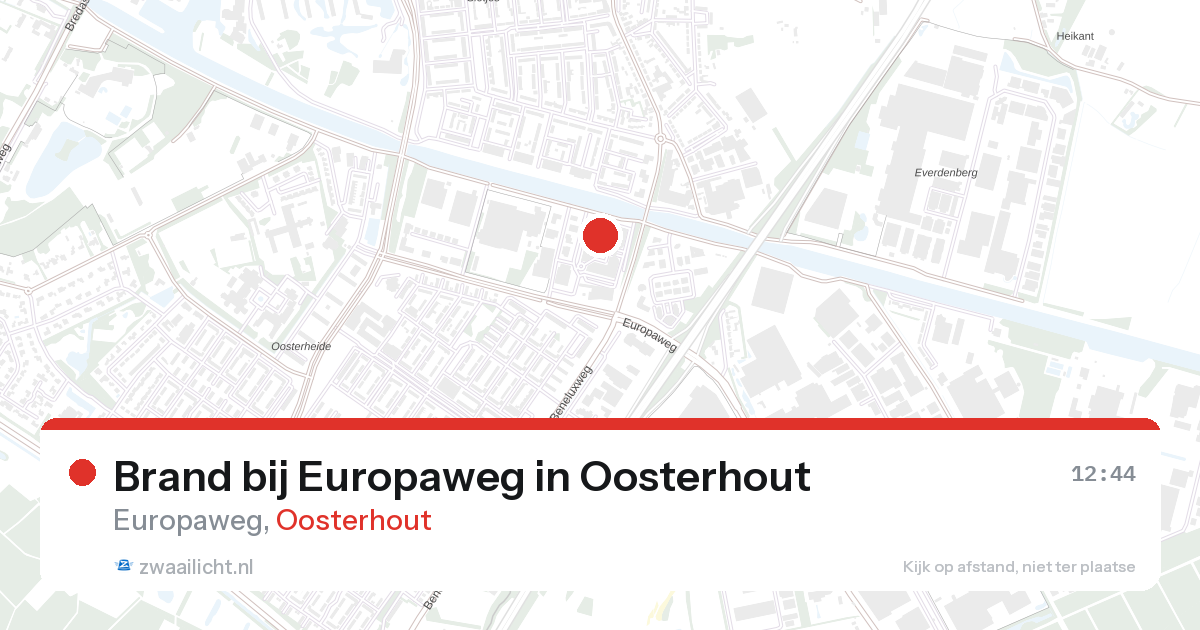 Brand bij Europaweg in Oosterhout — 17 feb 2026