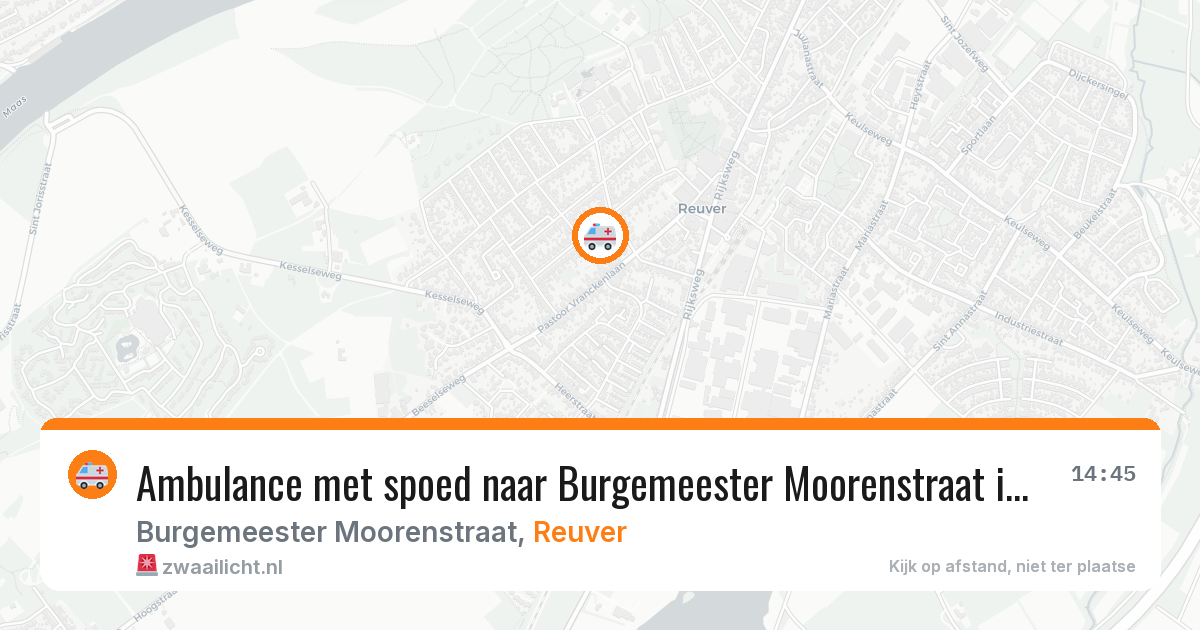 Ambulance met spoed naar Burgemeester Moorenstraat in Reuver — 30 jul 2026