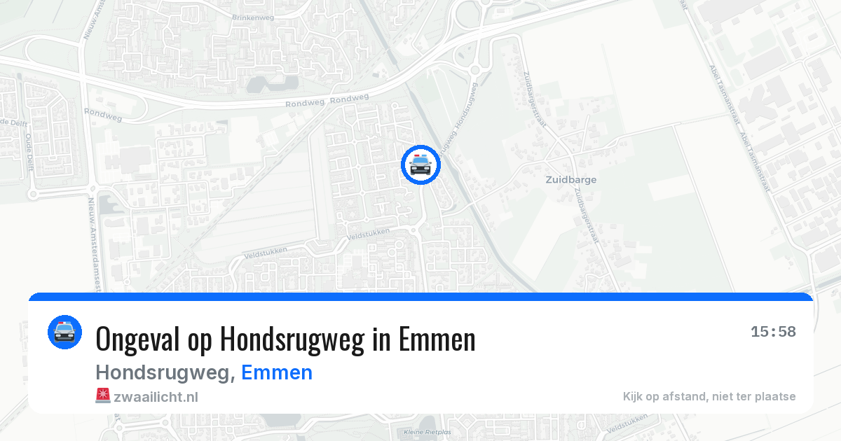 Ongeval op Hondsrugweg in Emmen — 7 mei 2026
