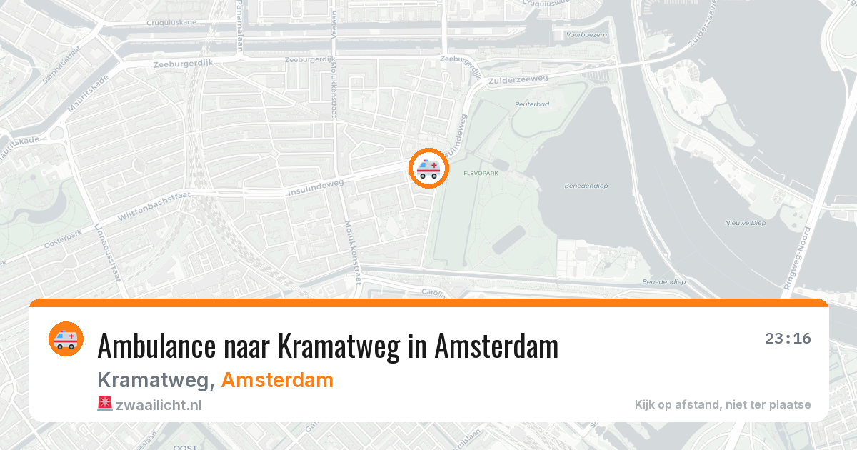 Ambulance naar Kramatweg in Amsterdam — 23 mrt 2026