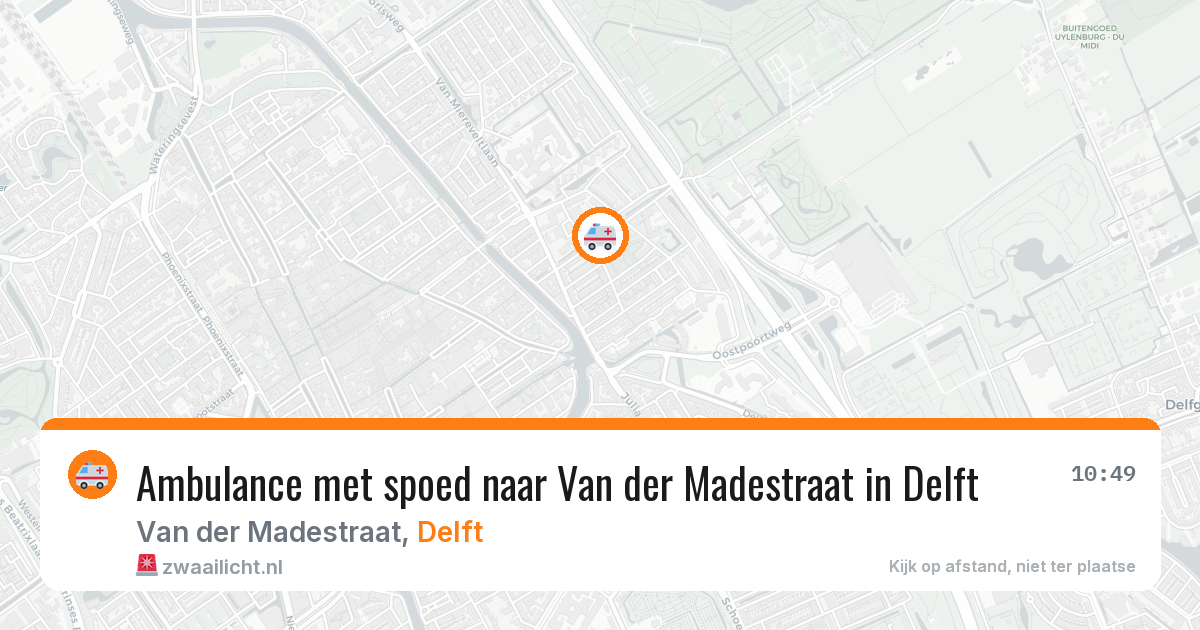 Ambulance met spoed naar Van der Madestraat in Delft — 30 mrt 2026